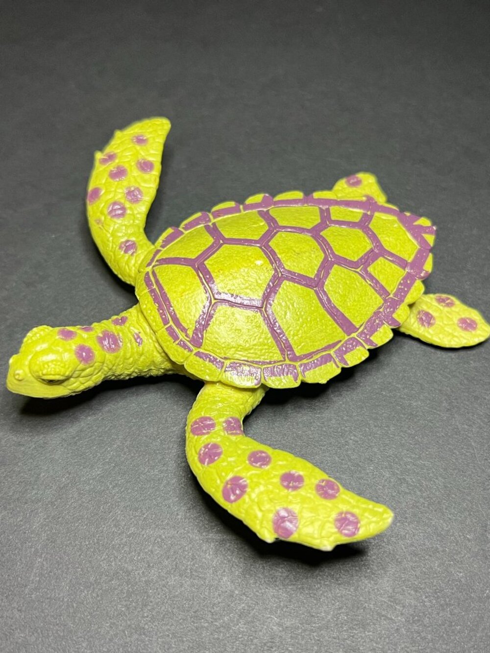 TD Creations Nautical Aquatic Green & Purple PVC Plastic Sea Turtle Figurine 5"